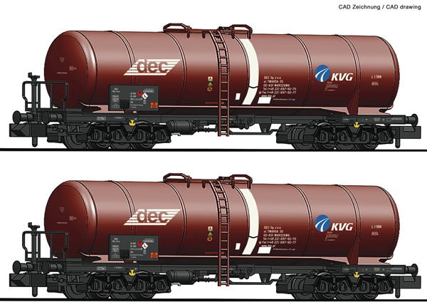 Fleischmann 825814 - 2 piece set tank wagons KVG