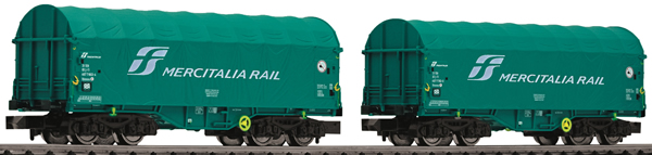 Fleischmann 837928 - 2 piece set slide tarpaul wagons          