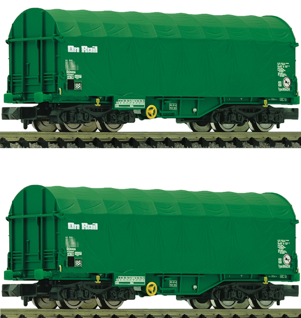 Fleischmann 837930 - 2 piece set slide tarpaul wagons      