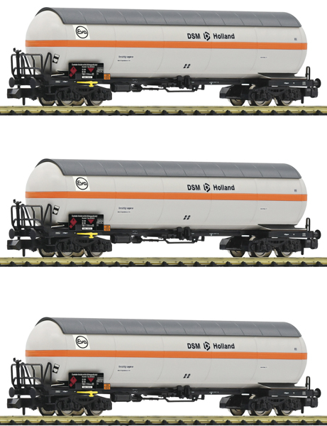 Fleischmann 849119 - German 3-piece set: Pressurised gas tank wagons of the DB