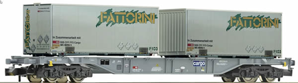Fleischmann 865242 - Container carrier wagon type Sgns FATTORINI, SBB