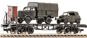 Flat wagon SSK, w. mini tanks