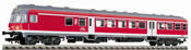 Local control-cab coach in traffic red livery, 2nd class with bicycle compartment, of the DB AG