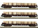 3 piece set „Holzzug” with stanchion wagons type Rs ÖBB
