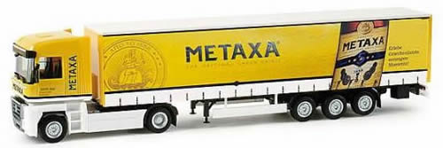 Herpa 158138 - Renault Magnum(47.50) Curtain Semi Metaxa