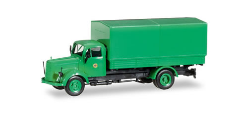 Herpa 308397 - Mercedes L 311 Canvas Cover Police, Porta-Potty