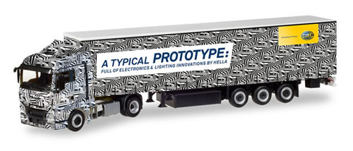 Herpa 308434 - MAN TGX Curtain Semi Hella Erlkonig