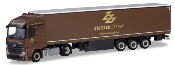 Herpa 310260 - Mercedes Actros Curtain Semi Ziegler Group