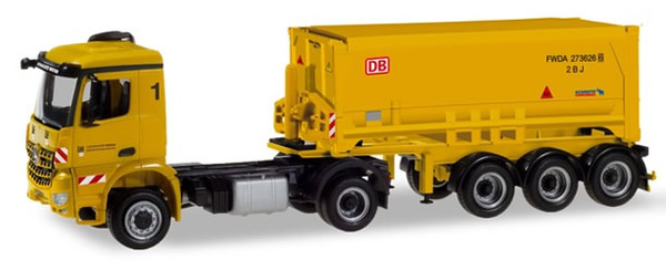 Herpa 310345 - Mercedes Arocs Schmitz Covered Dump Semi Leonhard...