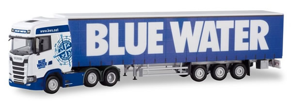 Herpa 310659 - Scania CS 20 Curtain Semi Blue Water