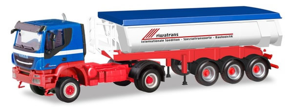 Herpa 310789 - Iveco Trakker 4X4, Covered Dump Semi Riwitrans