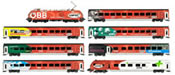 Austrian 7pc Railjet Set + Taurus Locomotive of the OBB (Sound)