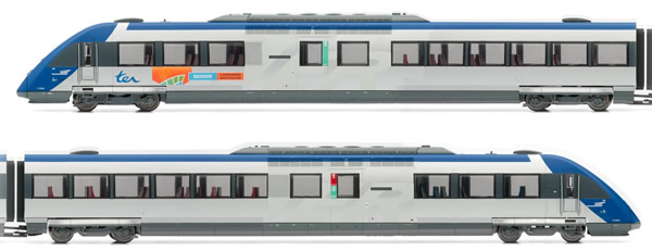 Jouef HJ2282 - French diesel railcar X72500 of the SNCF; Languedoc Roussillon livery; DC Digital with Sound