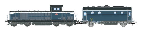 Jouef HJ2474S - French Diesel Locomotive with boiler wagon Class BB 66013 of the SNCF (DCC Sound Decoder)