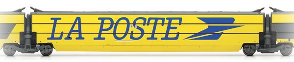 Jouef HJ4119 - TGV La Poste large swallow bird logo, coach with logo