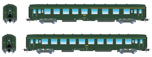 Jouef HJ4133 - 2pc set DEV AO, A4c4/B5c5 + B10c10 “Encadré” logo and “Corail” class indicators