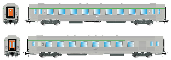 Jouef HJ4135 - 2pc set DEV Inox, B6Dtj + B9tj “Corail” class indicators