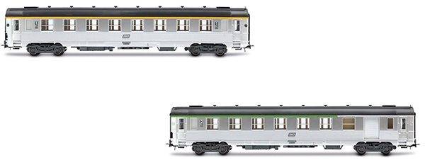 Jouef HJ4176 - French 2 Unit Pack short DEV Inox Coaches of the SNCF