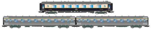 Jouef HJ4214 - 3pc Sud Express, set 2/2, CIWL salon coach + 2 x DEV Inox short