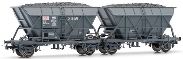 Jouef HJ6144 - French  coupled hopper car set 2 EF30 of the SNCF; STEMI