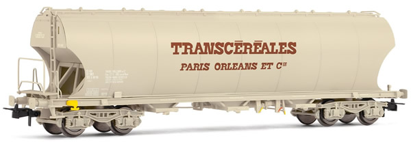 Jouef HJ6157 - French round sided hopper car of the SNCF; “Transcéréales Paris-Orléans”