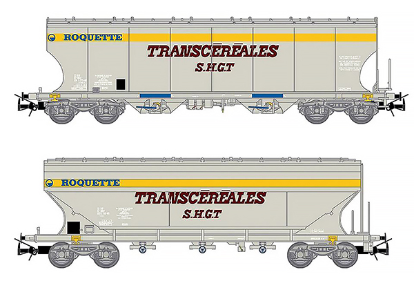 Jouef HJ6269 -  2-unit pack cereal hopper wagons Transcéréales S.H.G.T. Roquette