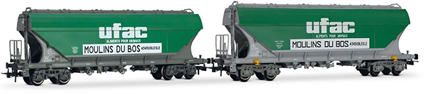 Jouef HJ6281 - French 2 Unit Pack 4-axle cereal hopper wagons of the SNCF