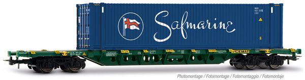 Jouef HJ6329 - Sgnss Container Wagon, green, with 45 container Safmarine