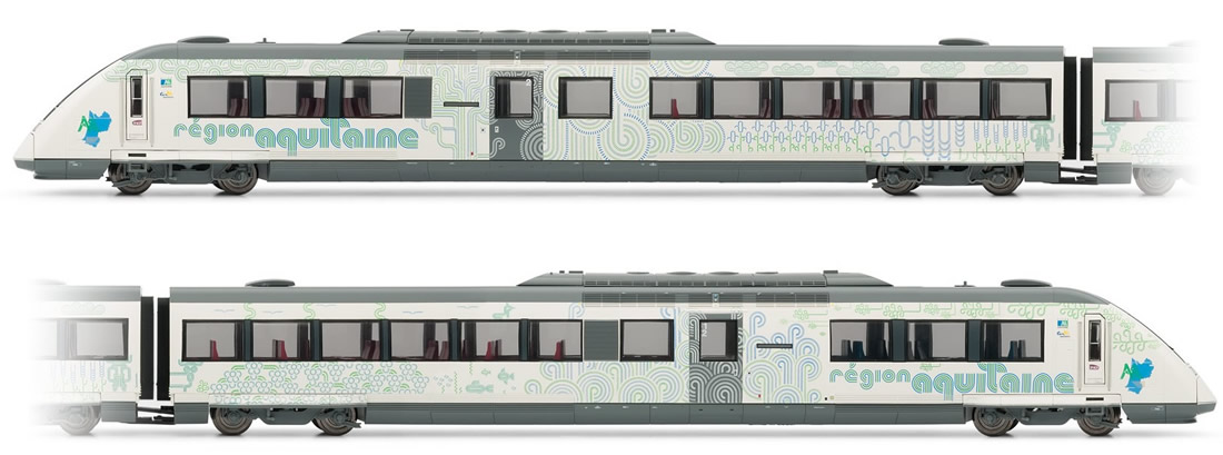 Jouef HJ2279 - French diesel railcar X72500 of the SNCF; Aquitaine livery