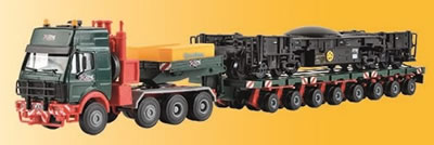 Kibri 13601 - H0 MAN SK with SCHEUERLE platform car andrail crane undercarriage