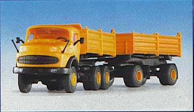 Kibri 14026 - H0 MB round bonnet MEILLER tipper with trailer