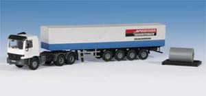 Kibri 14652 - H0 MB ACTROS 3-axle with tarpaulin semi-trailerand cargo
