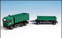 Kibri 15211 - HO DAF 3-axle dump truck with dumb trailerSchwarzBau