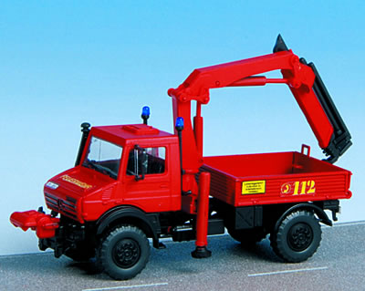 Kibri 18271 - H0 Fire brigade UNIMOG with PALFINGER crane