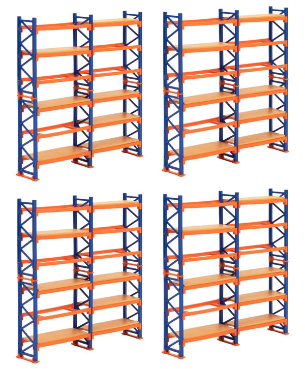 Kibri 38613 - H0 Deco-set Pallet shelving system, 4 pieces