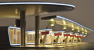 H0 Modern bus terminal, complete setincl. LED lighting