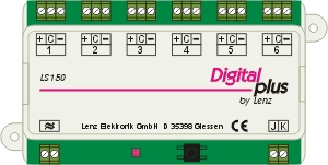 Lenz 11150 - LS150 Controls 6 accessories (swit. mach), w/o feedbk. 