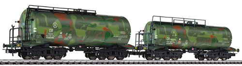 Liliput 230134 - Tank Wagon Set Military Camouflage Livery DR Ep.II