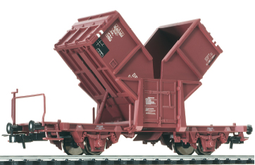 Liliput 235070 - Self-unloading Wagon Fd-z-72 637 217 with Brakemans Platform DB Ep.III