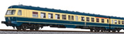 German 3pc RailCar Set DMU BR 614 of the DB - Sea blue / Beige