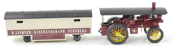 Marklin 1887 - Locomobile w/ Trailer H.Lindner Kinematograph Nurnberg