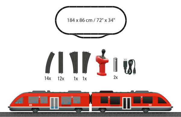 Marklin 29113 - My World Commuter Train Starter Set LINT (Battery operated) Sound