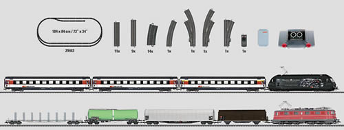 Marklin 29463 - Mega Swiss Rail Service Starter Set with Central