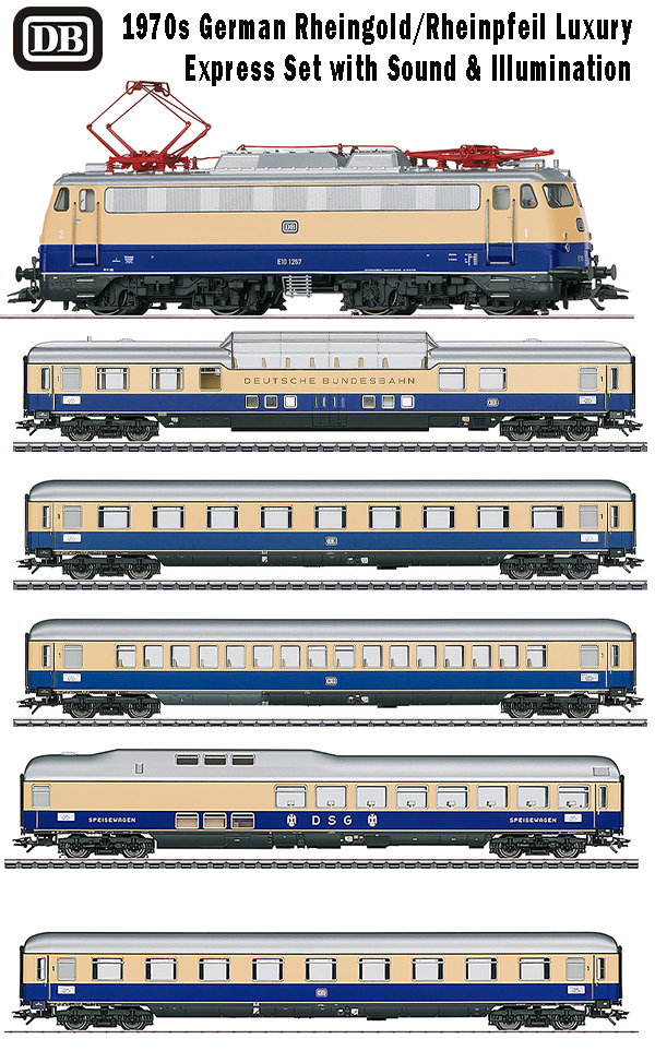 Marklin 391261 - German 1970s Rheingold-Rheinpfeil Luxury Express Train