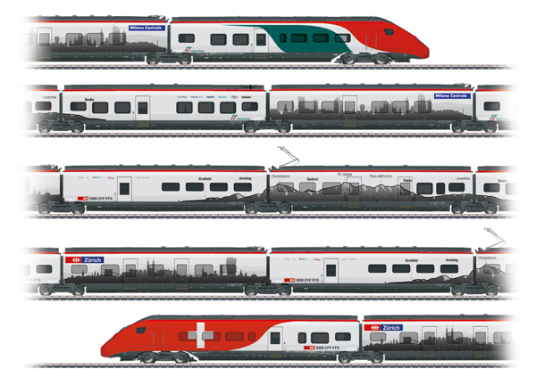 Marklin 39811 - Swiss Class RABe 501 Giruno High-Speed Rail Car Train of the SBB