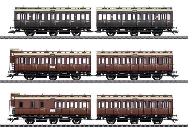 Marklin 42047 - 6pc Royal Prussian Compartment Car Set