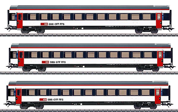 Marklin 42153 - Swiss Passenger Car Set  2nd Cl of the SBB