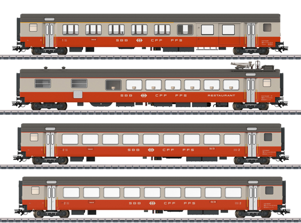 Marklin 42190 - Swiss 4pc Express Passenger Car Set (SBB/CFF/FFS)