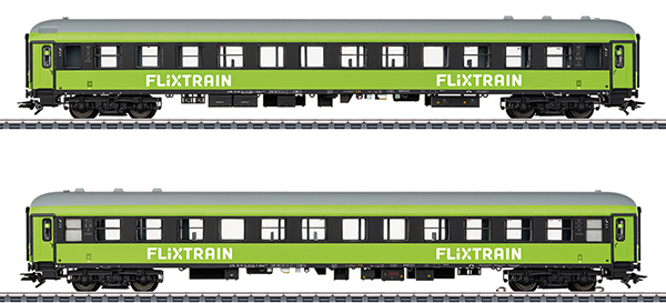 Marklin 42958 - 2pc “FlixTrain” Express Train Car Set 2 - MHI Exclusive