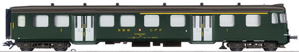 Marklin 43411 - SBB Lightweight Steel Cab Control Car, 1st/2nd Class, Era IV